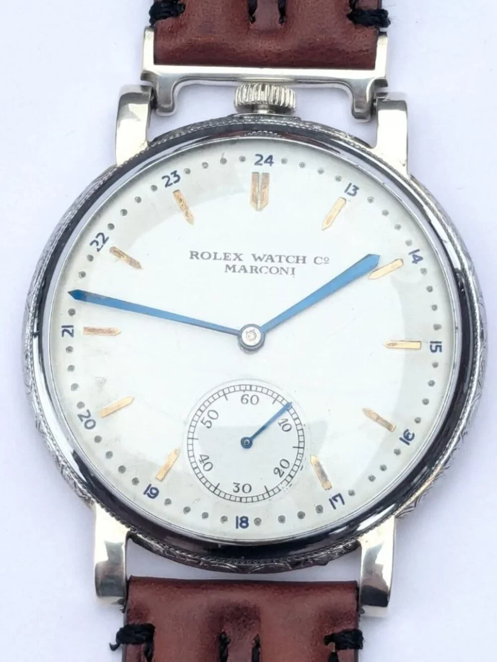 Rolex Marconi Art Deco Watch  Guilloché Case Near Mint Hans Wilsdorf RWC Ltd 193